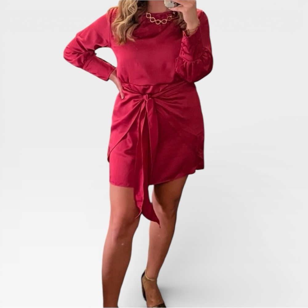 Nasty Gal Vibrant Pink Long Sleeve Dress